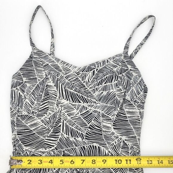Old Navy Cami Jumpsuit Size XS Womens Black White Palm Print Sleveless Wide Leg - Picture 8 of 11